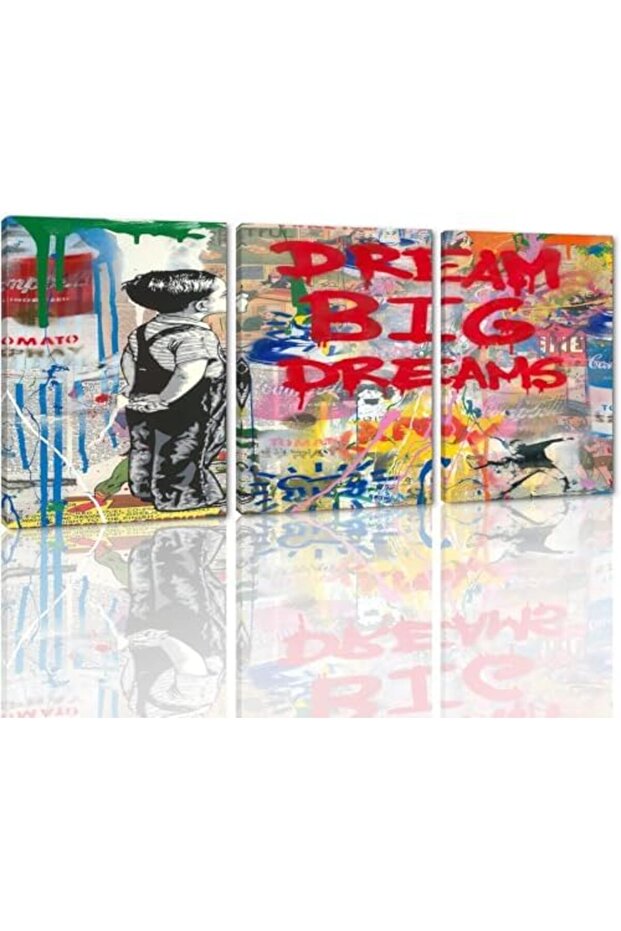 Wall Art Panel by Today Idea Graffiti, 3-Piece HD Canvas for Home Decor