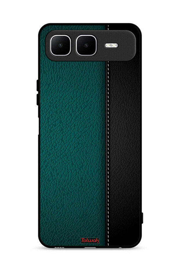 غطاء حماية جلدي بنقشة جلد لهاتف Infinix Smart 10 Plus