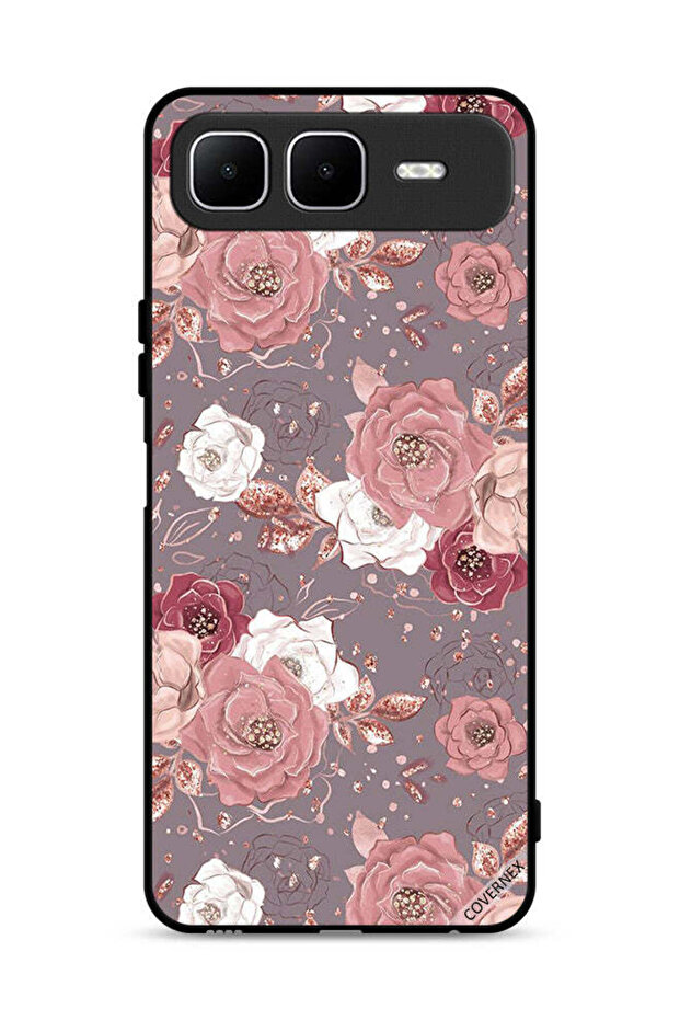 غطاء حماية لهاتف Infinix Smart 10 Plus بخلفية زهرية