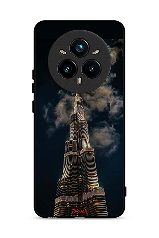 غطاء حماية لهاتف Realme 14 Pro Plus 5G برسومات برج خليفة في الليل