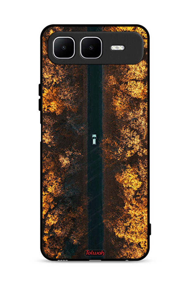 غطاء حماية لهاتف Infinix Smart 10 Plus مطبوع عليه صورة طريق في أشجار الخريف