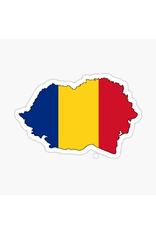Romania Flag Map Sticker Paste Label 19cm - 1