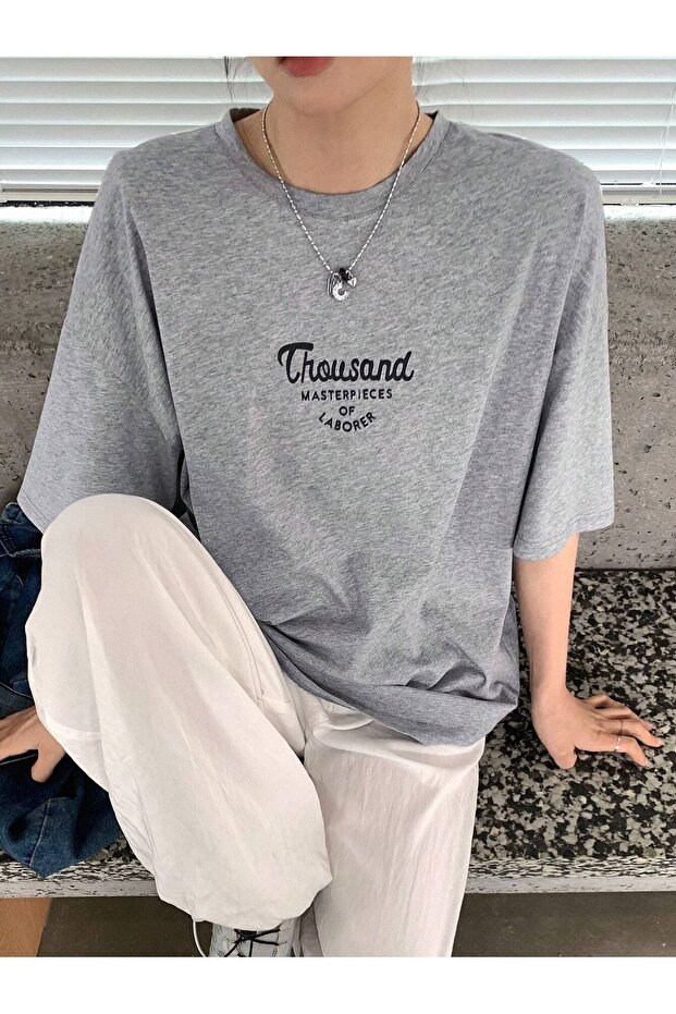 Women's Gray Thousand Printed Oversize