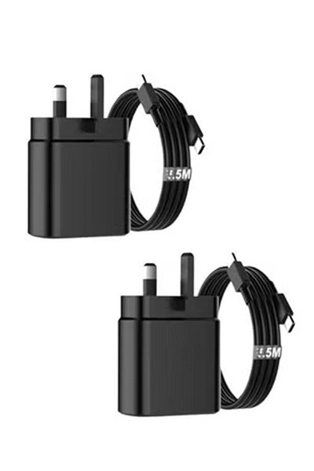 Pack Of 2 45W USB-C Fast Charger for Galaxy A53/S21/S20/Note 20/10+ with Type-C Cable - 1