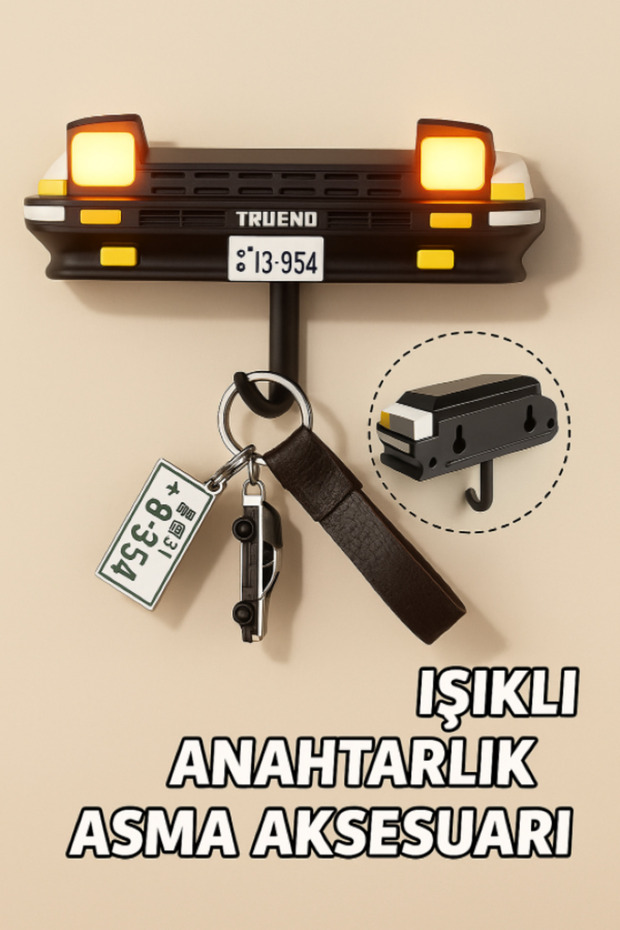 Nostalgic Car Look - Keychain Strap with Headlight Lights