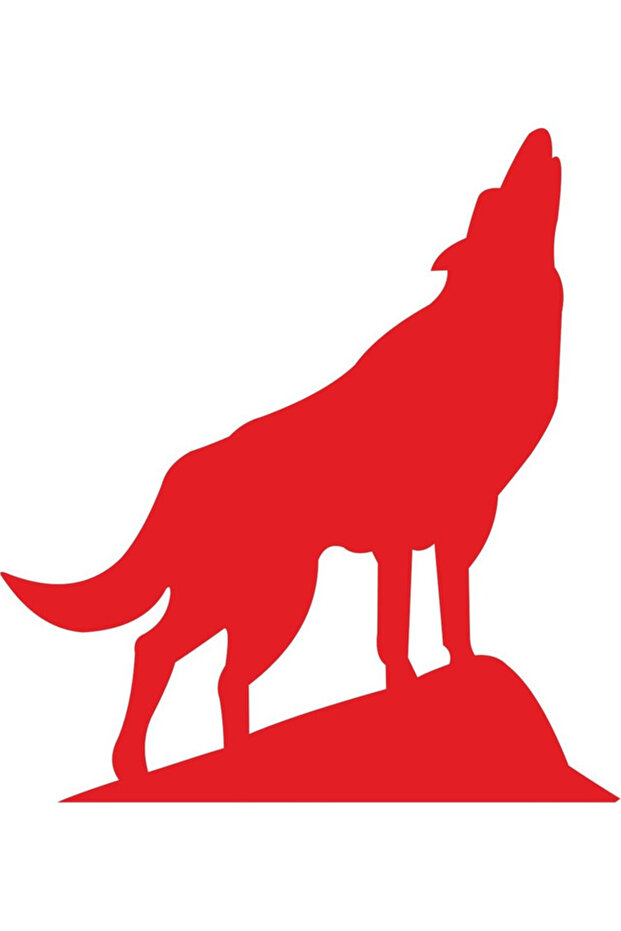 Howling wolf 22cm red color car sticker