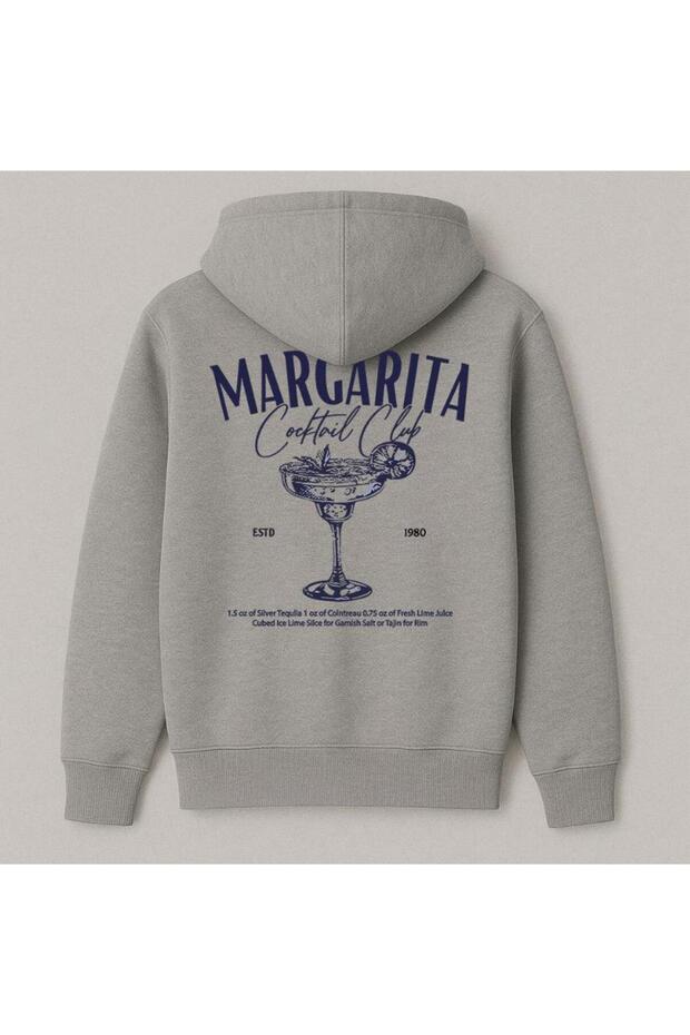 Margarita Cocktail Printed Women'S/Men's Unisex Oversize Hooded 3-Thread Sweatshirt