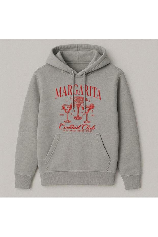 Margarita Cocktail Printed Women'S/Men's Unisex Oversize Hooded 3-Thread Sweatshirt