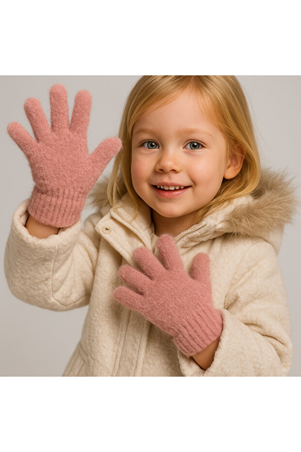 Peluş Çocuk Eldiven 4-9 Yaş - 4