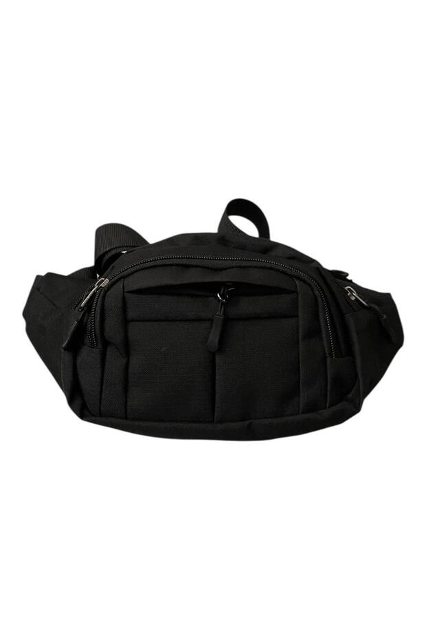 Unisex Black Waist & Shoulder Bag – for Sports, Travel, and Everyday Use