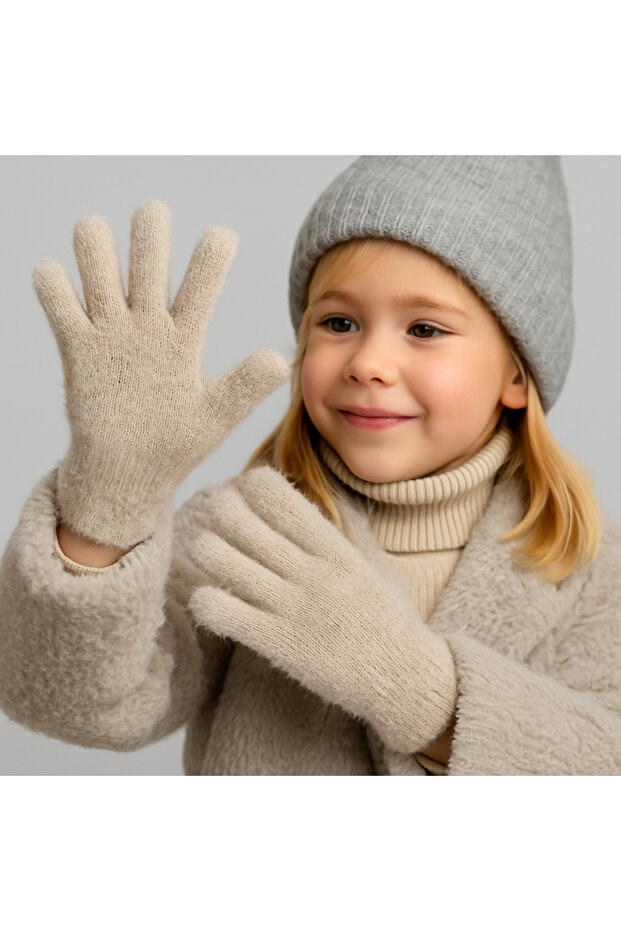 Peluş Çocuk Eldiven 4-9 Yaş - 4