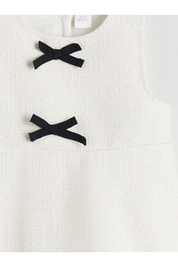 LCW Bisiklet Yaka Fiyonk Detaylı Kız Çocuk Elbise (W5) - 5