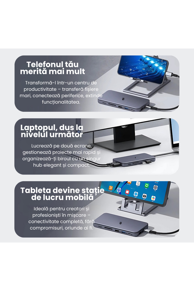 A.Shield One 9-in-1 USB-C Dock/Hub with M.2 NVMe SSD support, HDMI 4K, 100W PD, SD/TF - 4
