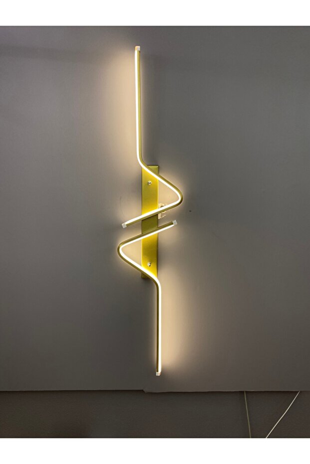Yüksek Aydınlatmalı Z Model Gold Led Aplik Avize Modern, 3 Renk Aydınlatma - 3