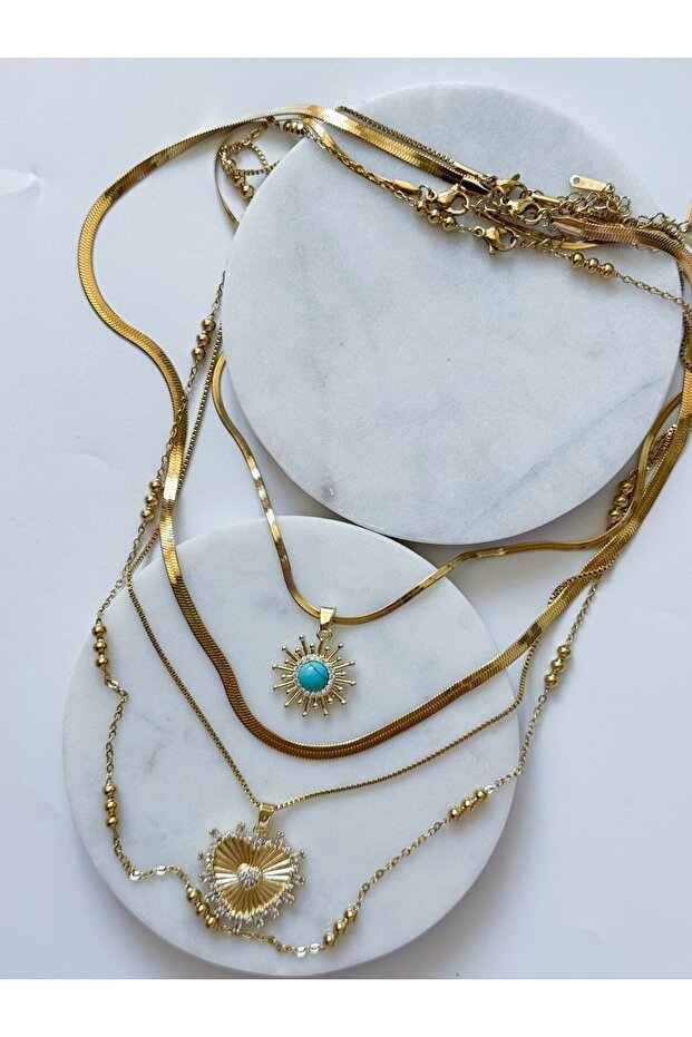 ÇELİK ÇOKLU KOLYE SETİ - 2