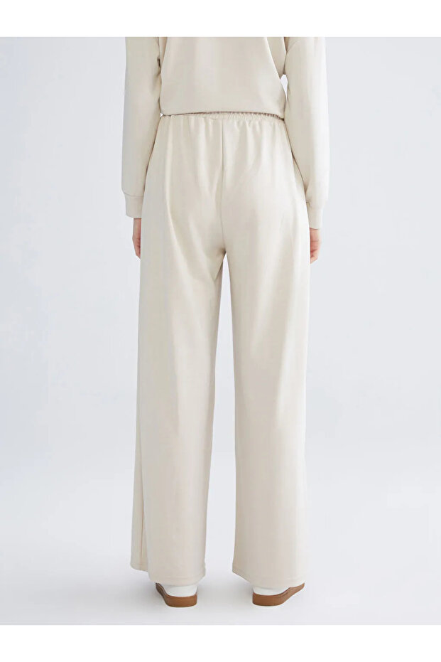 KOORBej Beli Lastikli Geniş Paça Kadın Eşofman Altı - 4