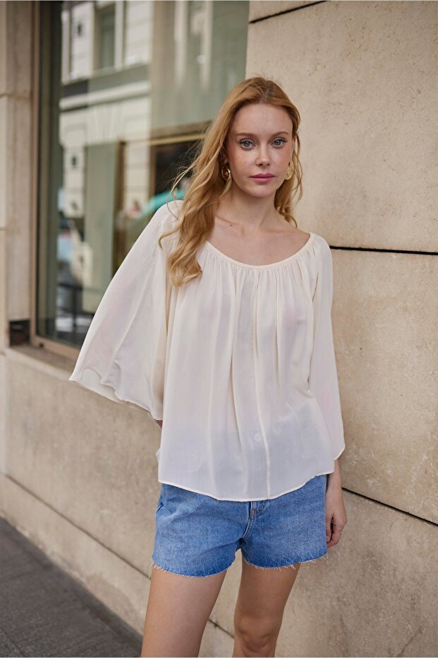 بلوزة بياقة مرنة - 2