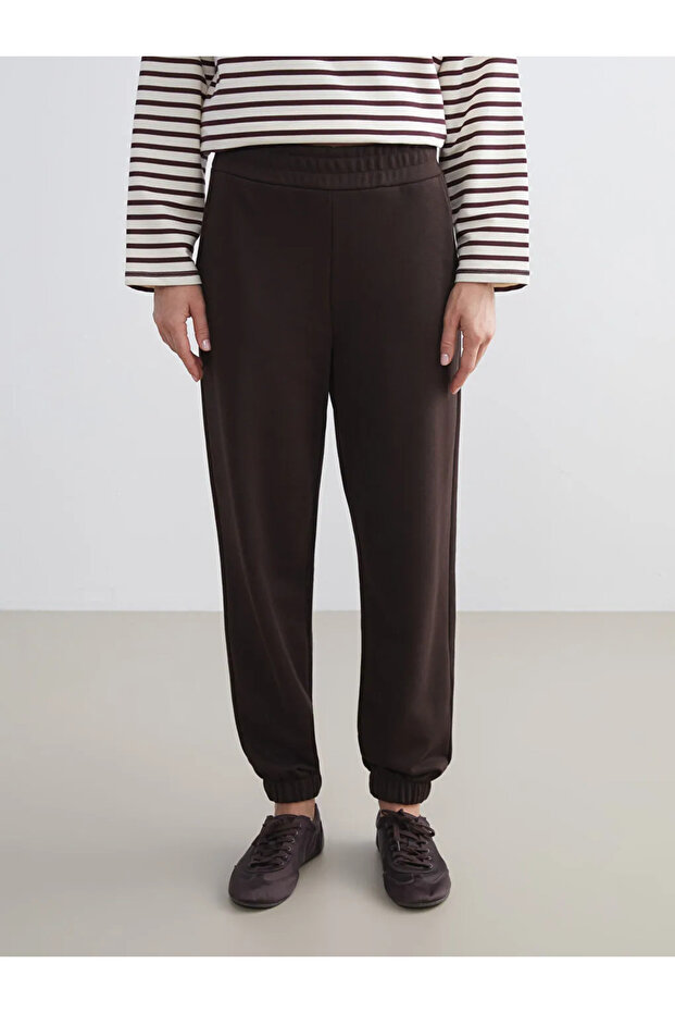 Beli Lastikli Kadın Jogger Eşofman Altı - 4