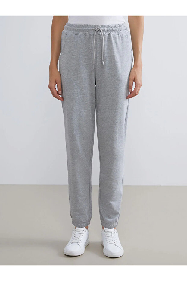 Beli Lastikli Kadın Jogger Eşofman Altı - 2