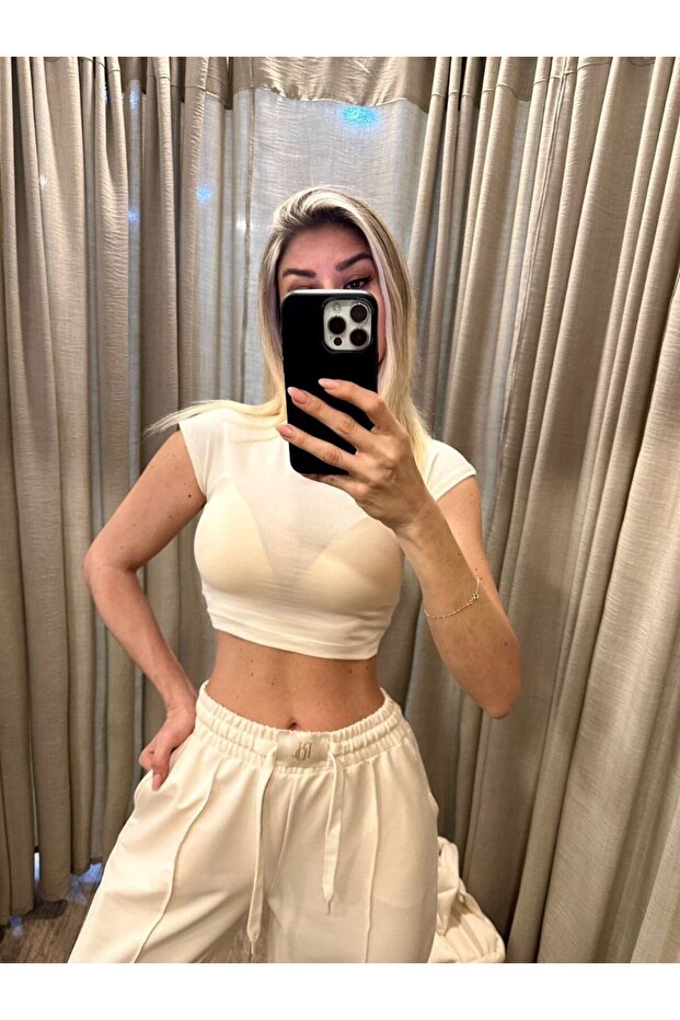 Geniş Paça Eşofman Crop Takım - 1