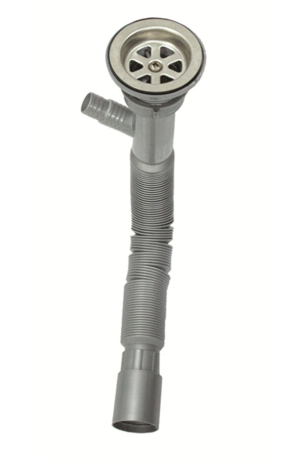 Lüks Körüklü Çift Çıkışlı Lavabo Sifonu Esnek Evye Gider Hortumu Mutfak & Banyo Uyumlu - 1