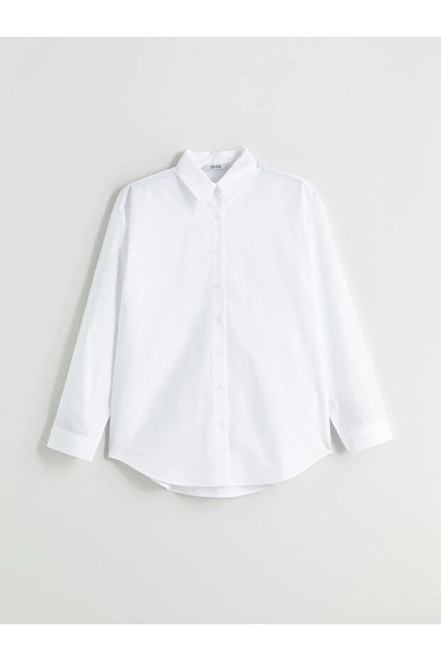 Oversize Poplin Kadın Gömlek - 5