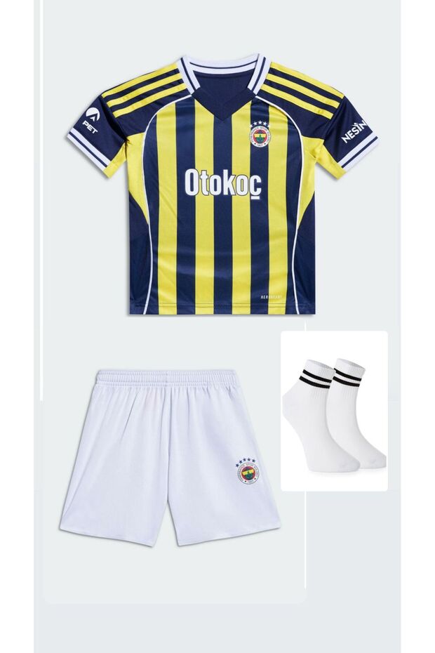 F̾E̾N̾E̾R̾B̾A̾H̾Ç̾E̾-Ⓙ.ⒹⓊⓇⒶⓃ-İÇ SAHA 2025-26 ÇOCUK FUTBOL TAKIMI FORMASI 3LÜ SET+ÇORAP - 2
