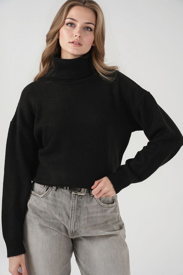 BDART Oversized Ribanalı Yüksek Yaka Kazak - 3