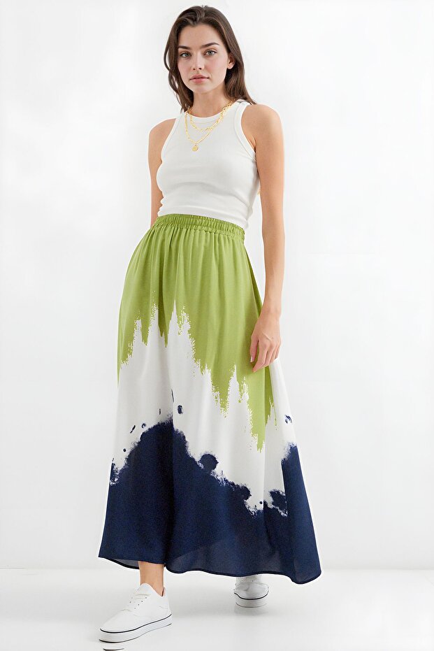 BDART Elastik Bel Detaylı Gradient Maxi Etek - 1