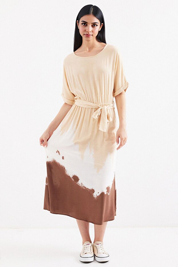 BDART Kemerli Gradient Midi Elbise - 4