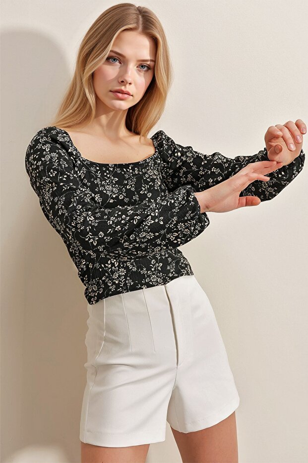 BDART Fırfırlı, Kare Yaka, Fitilli Bluz - 2