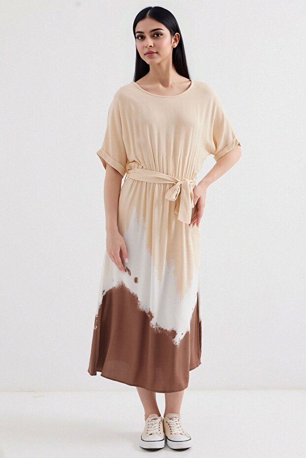 BDART Kemerli Gradient Midi Elbise - 2