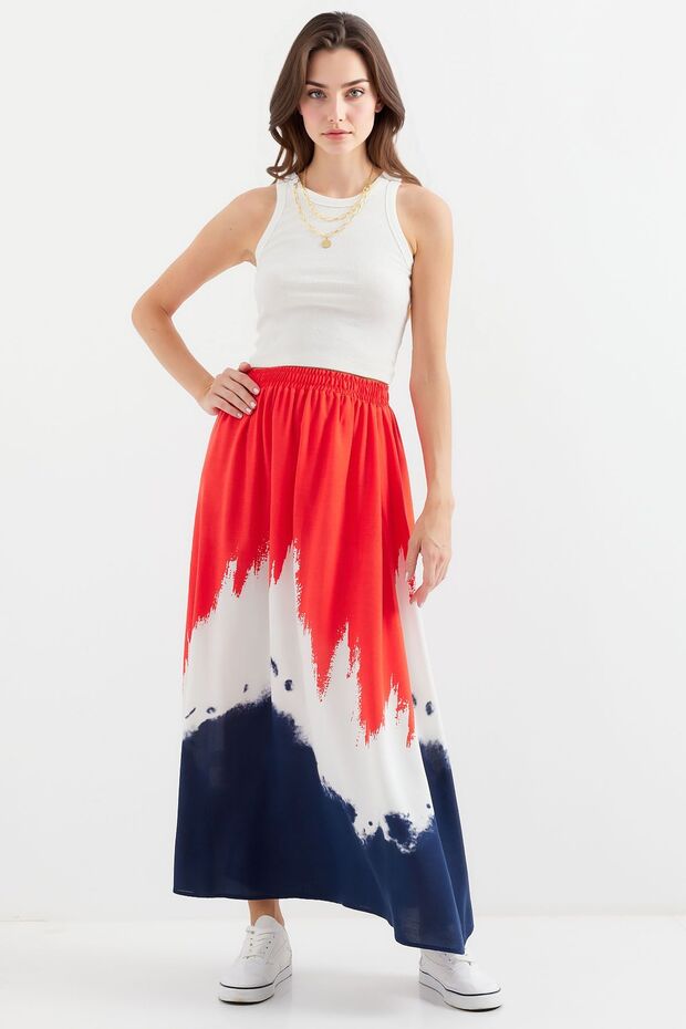 Fustă lungă din viscoză cu model BDART - 1