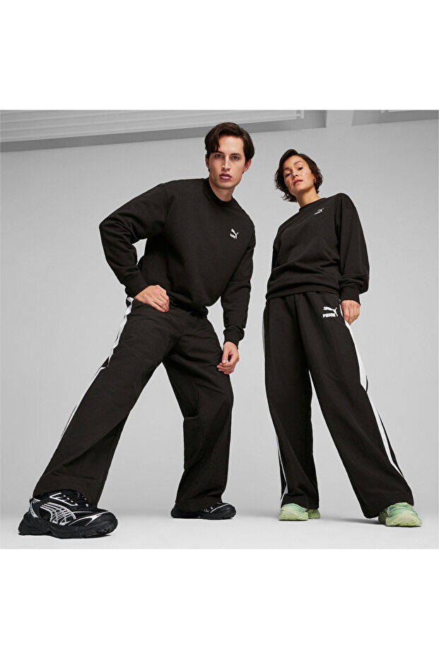 Mens T7 Oversized Track Pants - Black