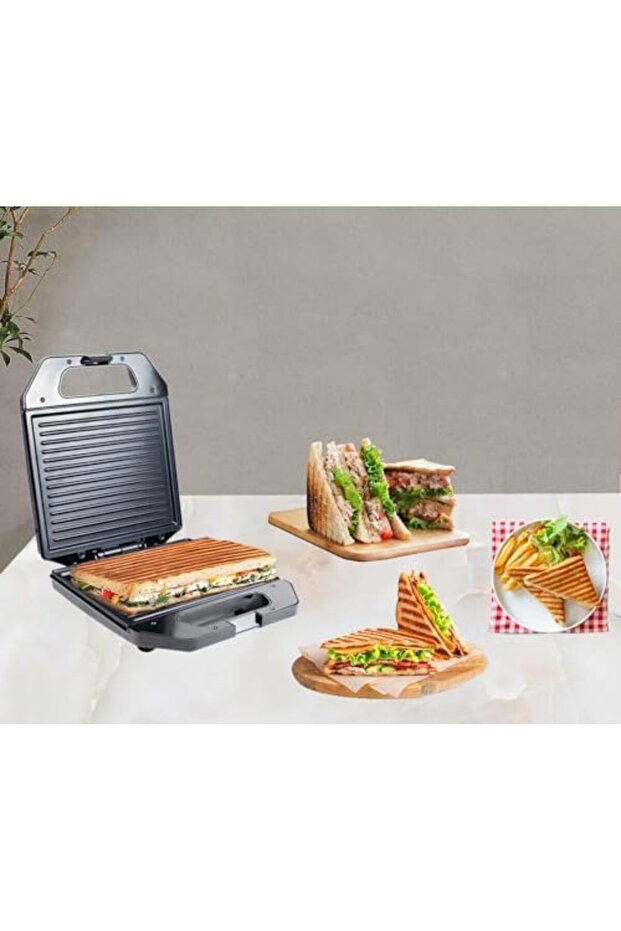 Sandwich Maker and Grill from with Dual Indicator, Temperature Control, Removable Drip Tray | 1 - 3
