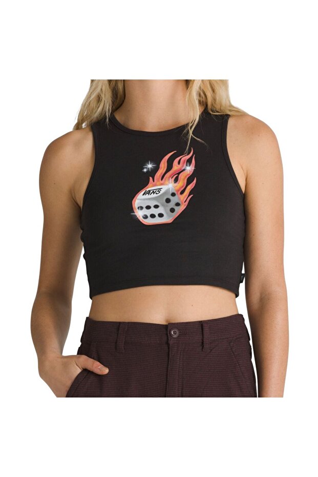 No Dice Fitted Crop Tank - 1