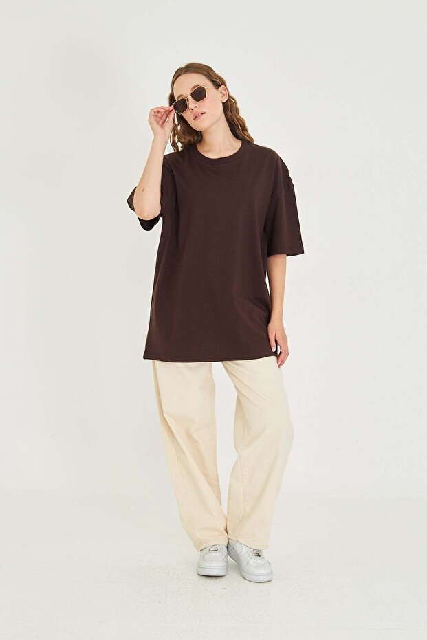Basic Unisex Oversize Tişört - 3