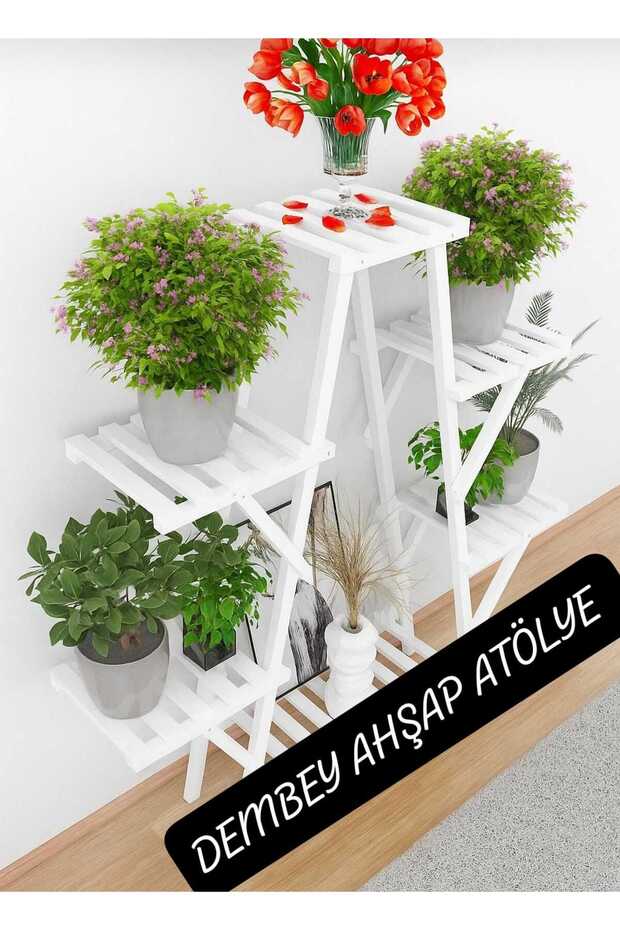 Dembey Ahşap Atölye Ahșap Çiçeklik Saksılık Saksı Standi - 1