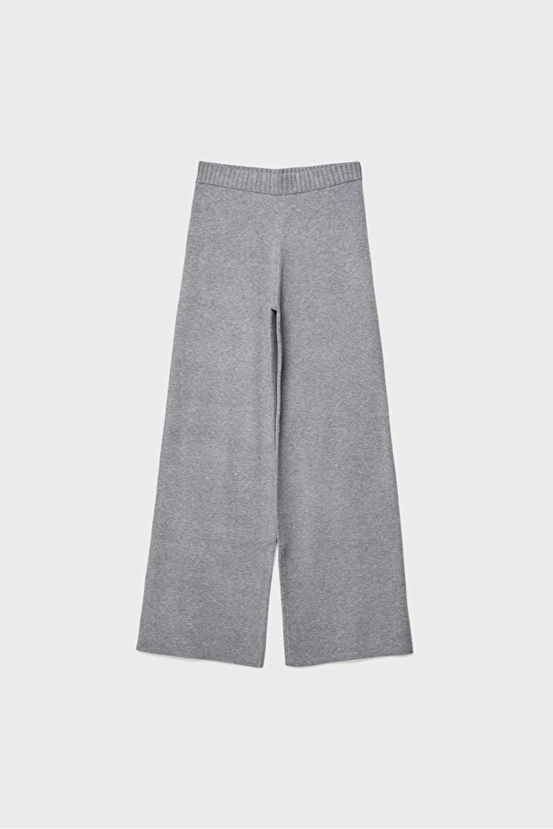 Geniş, Uzun Örme Pantolon - 5