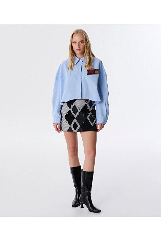 PATCH'Lİ CROP GÖMLEK - 5