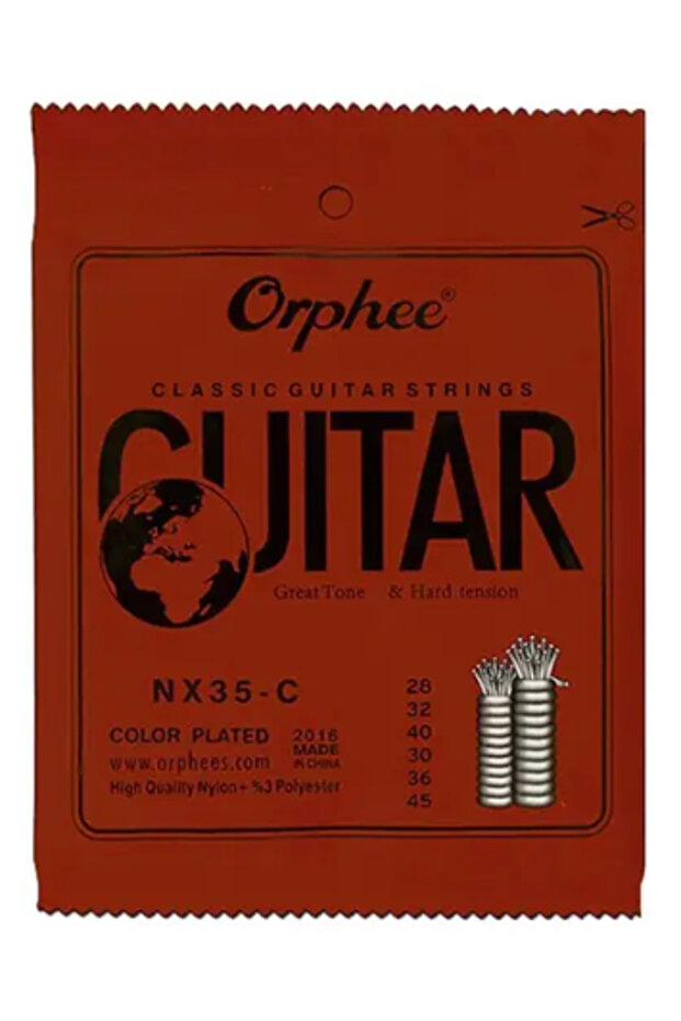 أوتار جيتار كلاسيكي NX35C Orphee من النايلون المطلي بالفضة للمبتدئين والمحترفين