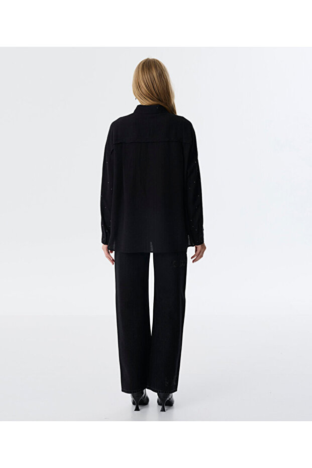 HOTFIX BASKILI PİLELİ GÖMLEK - 6