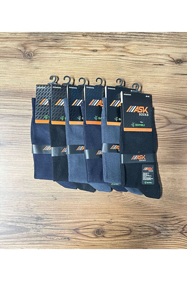 ERKEK UZUN BAMBU 6'LI ÇORAP - 1
