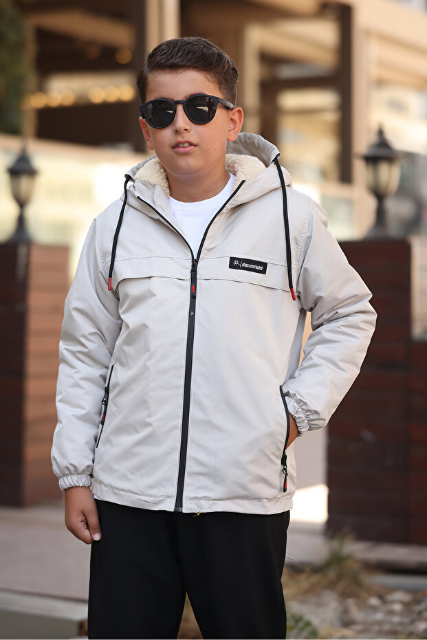 Children's Thick Waterproof Hooded Children's Coat with Fur Inside Premium Coat