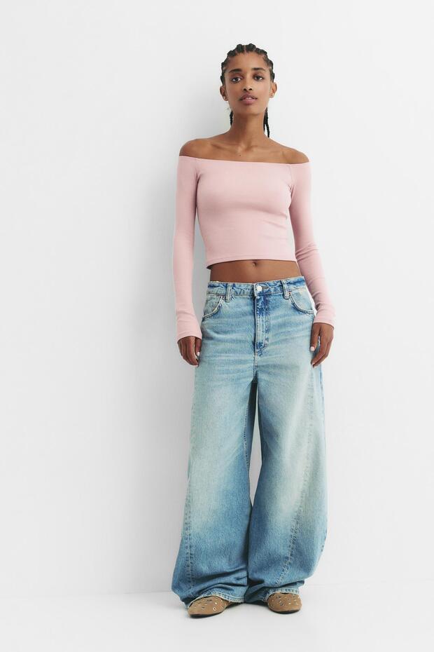 Açık omuzlu fitilli top - 2