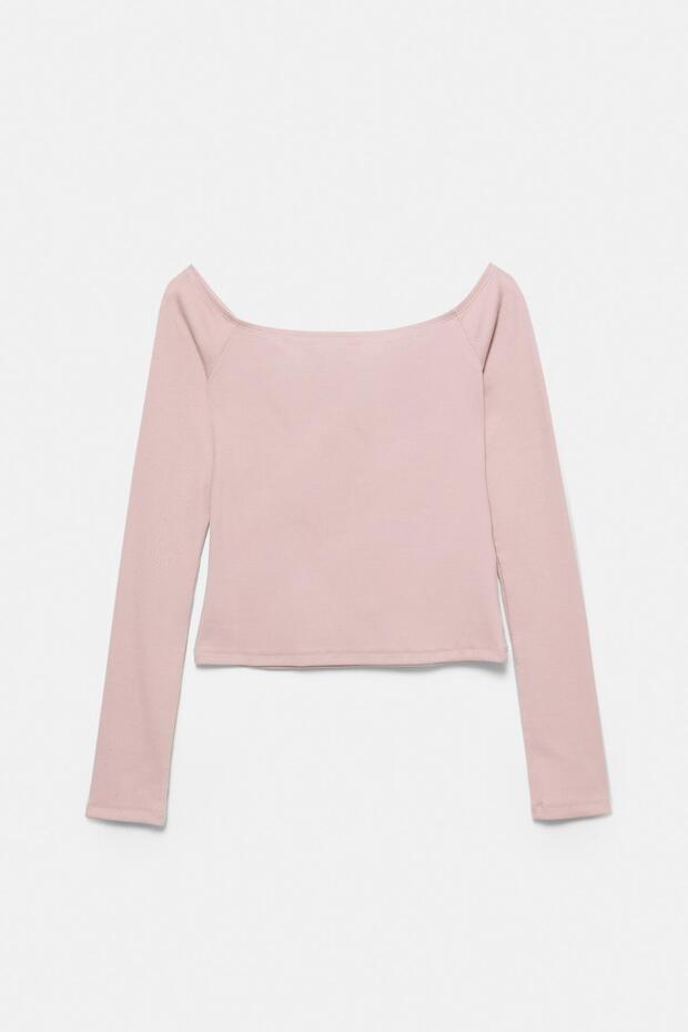 Açık omuzlu fitilli top - 6