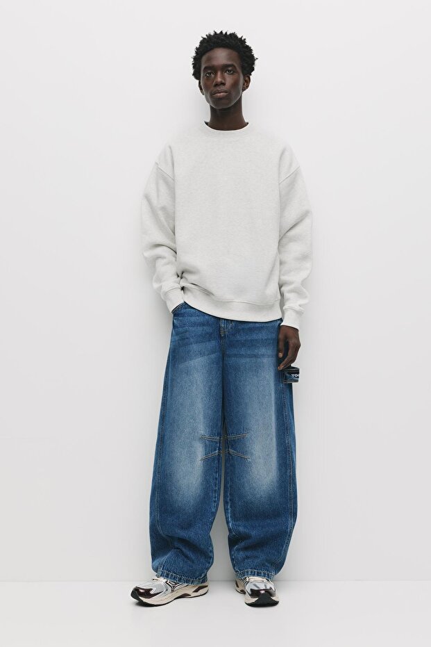 Basic bisiklet yaka sweatshirt - 2