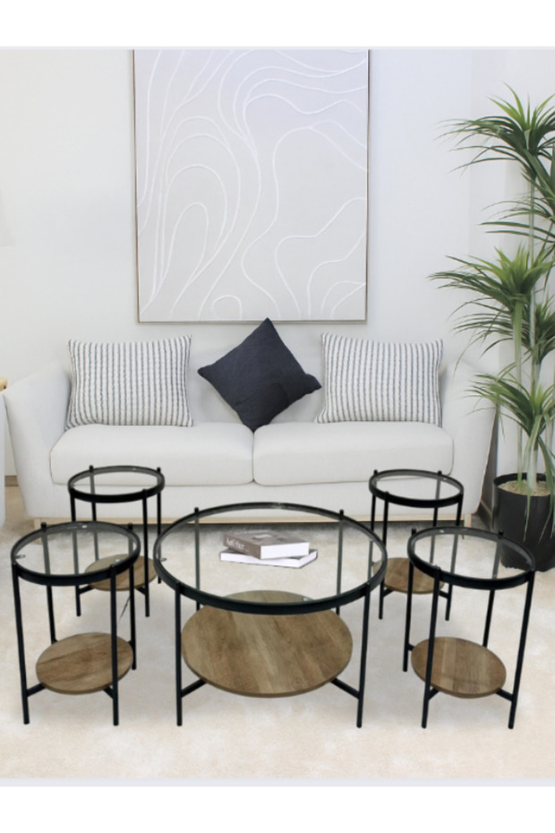 Modern serving table set in different colors - 1