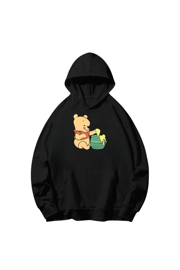 Winnie the Pooh Printed Cotton Hooded Long Sleeve Sweatshirt