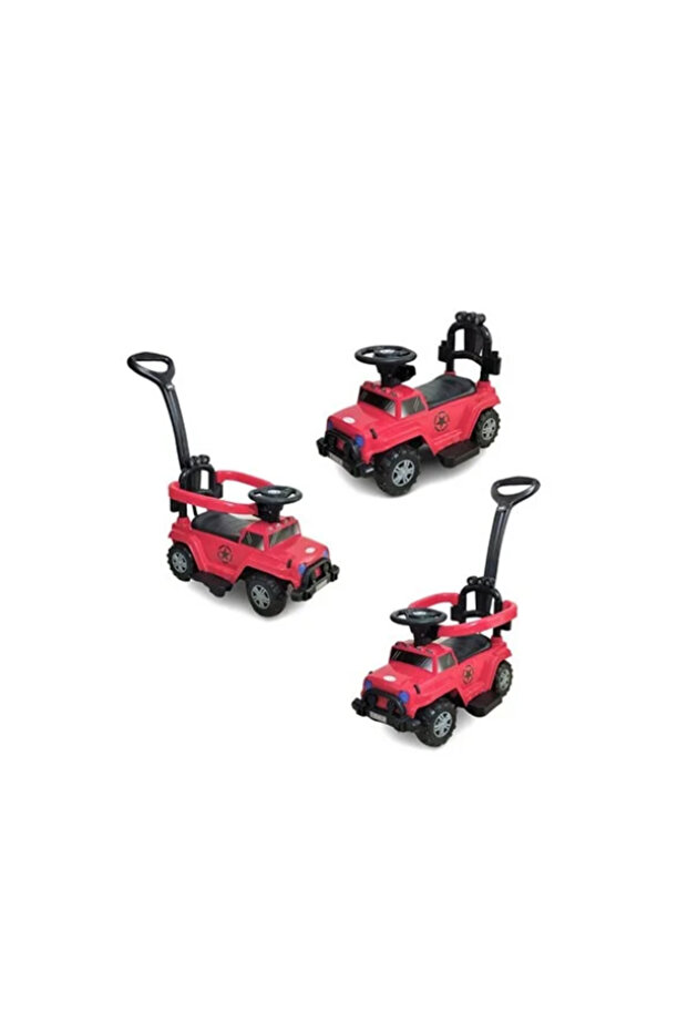 Kids Push and Ride Car – Red, Multi-Functional Ride-On with Parent Handle - 3